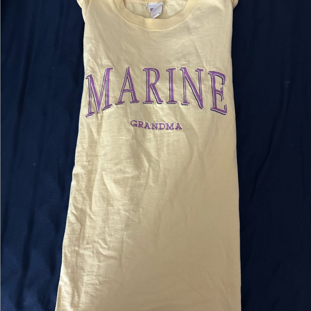 Yellow Kids Shirt with Purple Print